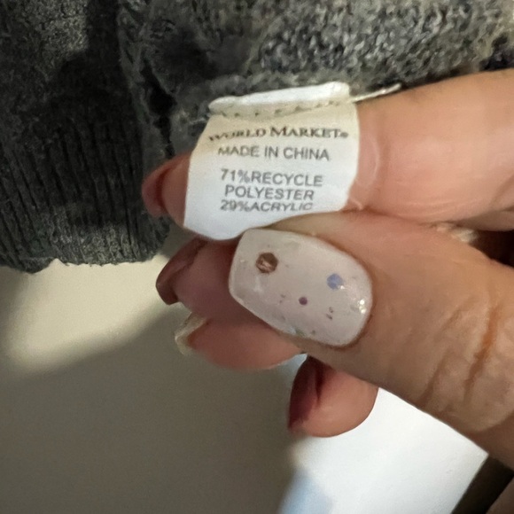 World Market Ribbed Knit Funnel Neck Boxy Sweater - Picture 5 of 6